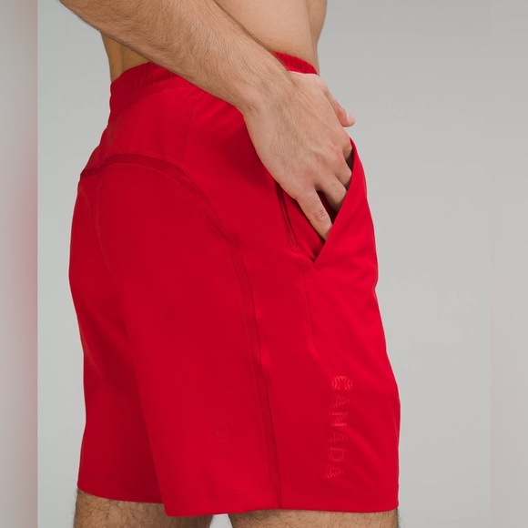 LULULEMON - Men’s Red Pace Breaker Linerless Short 7”, Team Canada Collection XL - Picture 3 of 6